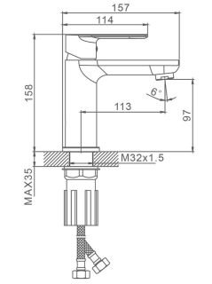 Смеситель для раковины Splenka S05.10.06 чёрный